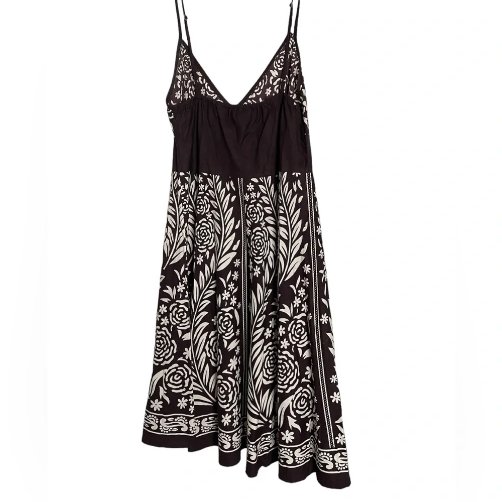 Magic Floral Embroidered Sun Dress Adjustable Spaghetti Straps Sz L - Picture 2 of 8
